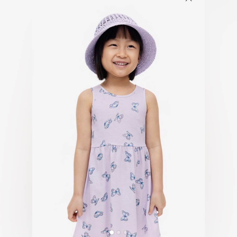 H&M Lilac/butterflies Patterned Cotton Dress